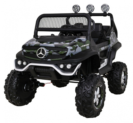 Mercedes Benz Unimog dla dzieci Lakier Moro + Napęd 4x4 + Pilot + Bagażnik + Wolny Start + MP3 LED