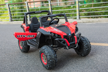 Buggy SuperStar dla dzieci Czerwony + MP4 + Napęd 4x4 + Pilot + Bagażnik + LED + Blokada drzwi