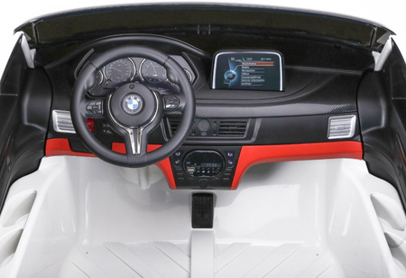 BMW X6M XXL dla 2 dzieci Biały SUV + Pilot + Ekoskóra