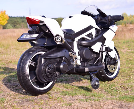 SUPER ŚCIGACZ 12 V, NOWOCZESNA  BRYŁA, ŚWIECĄCE KOŁA, GAZ W MANETCE, DWA SILNIKI/MOTOR-H