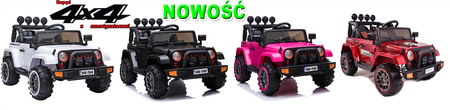 MEGA JEEP  FULLTIME, NAPĘD 4X4,  1X12V ,WOLNY START/ MIĘKKIE KOŁA, FUNKCJA BUJANIA EXCLUSIVE LAKIER/7588