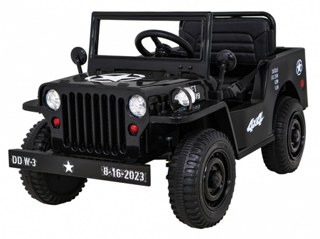 Autko Wojskowe Retro dla dzieci Czarny + Napęd 4x4