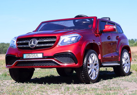 MERCEDES GLS 63,  4 SILNIKI, 2X12 V, MIĘKKIE KOŁA, MIĘKKIE SIEDZENIE DLA 2 DZIECI/HL228