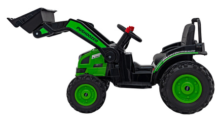 Koparka Traktor na akumulator dla dzieci Zielony + Ruchome Ramię Łyżka + Pilot + Wolny Start + Radio FM + LED