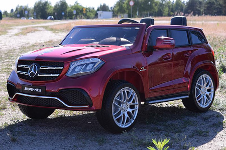 MERCEDES GLS 63,  4 SILNIKI, 2X12 V, MIĘKKIE KOŁA, MIĘKKIE SIEDZENIE DLA 2 DZIECI/HL228