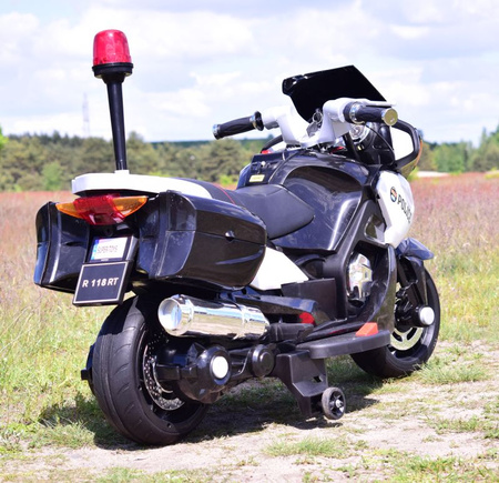 NAJWIĘKSZY SUPER SZYBKI MOTOR  ŚCIGACZ POLICYJNY 118, MIĘKKIE KOŁA, MIĘKKIE SIEDZENIE, GAZ W RĄCZCE, HAMULEC /HZB118