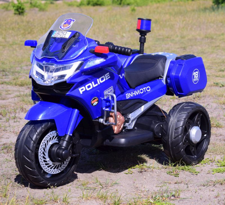 SZYBKI  MOTOR POLICYJNY Z KOGUTEM, MIĘKKIE KOŁA, DŹWIĘKI, DWA SILNIKI, PILOT/NT5188