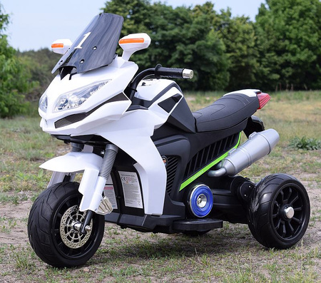 DUŻY MOTOR ŚCIGACZ Z SYMULACJĄ WYDECHU, MIĘKKIE KOŁA  STRONG 2 EXCLUSIVE/6288A