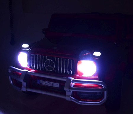 MERCEDES G63 AMG DLA 2 DZIECI, 24V, 4X4, MIĘKKIE KOŁA EVA, MIĘKKIE SIEDZENIE, LAKIER POLEROWANY FULL OPCJA/S-307