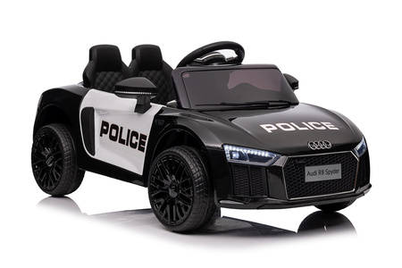 Audi R8 Policja na akumulator dla dzieci + Pilot + EVA + Wolny Start + MP3 LED