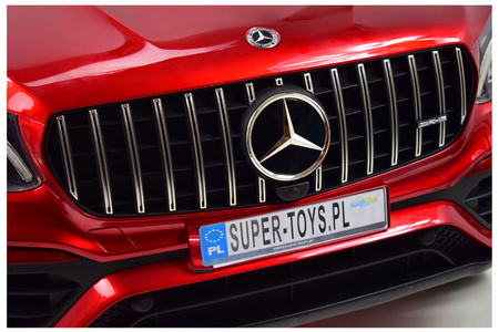 MERCEDES GLC 63S LICENCJA, 4X4, 2x12V, WALIZKA, MIĘKKIE KOŁA EVA, MIĘKKIE SIEDZENIE, LAKIER POLEROWANY, FULL OPCJA/XMX608