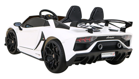 Lamborghini SVJ DRIFT dla 2 dzieci Biały + Funkcja driftu + Pilot