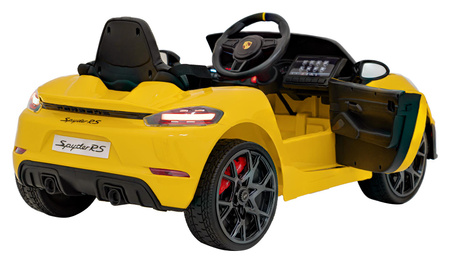 Pojazd Porsche Spyder RS 718 Żółty samochód sportowy