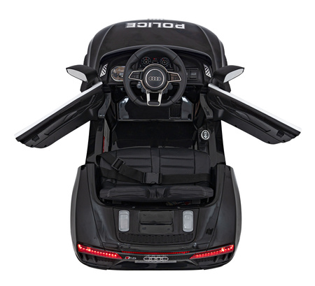 Audi R8 Policja na akumulator dla dzieci + Pilot + EVA + Wolny Start + MP3 LED