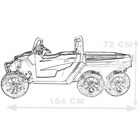 BUGGY 6 KOŁOWY DLA 2 DZIECI, ELEKTRYCZNA WYWROTKA, MIĘKKIE KOŁA, MIĘKKIE SIEDZENIE 800 WAT/XB1038