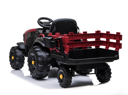 WIELKI TRAKTOR NA AKUMULATOR Z PRZYCZEPĄ, MIĘKKIE KOŁA, MIĘKKIE SIEDZENIE/BDM0925
