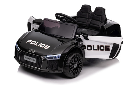 Audi R8 Policja na akumulator dla dzieci + Pilot + EVA + Wolny Start + MP3 LED