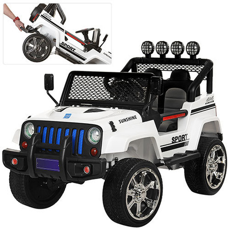 MEGA JEEP SUNSHINE, NAPĘD 4X4,  2X12V ,WOLNY START/ MIĘKKIE KOŁA, BLUETOOTH, RADIO EXCLUSIVE/2388