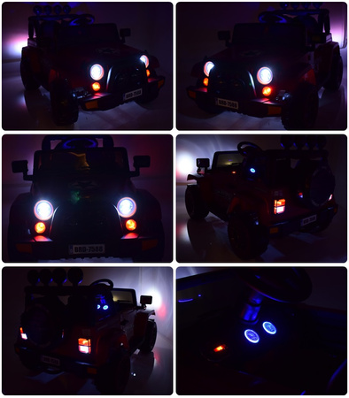 MEGA JEEP  FULLTIME, NAPĘD 4X4,  1X12V ,WOLNY START/ MIĘKKIE KOŁA, FUNKCJA BUJANIA EXCLUSIVE LAKIER/7588