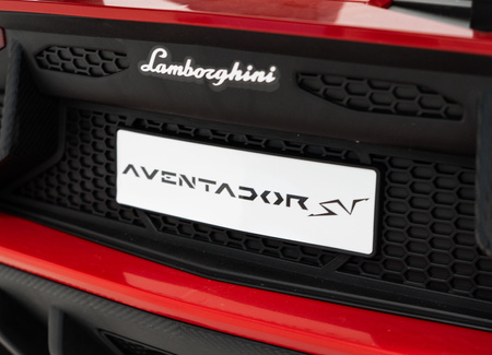 Auto Lamborghini Aventador SV na akumulator dla 2 dzieci Czerwony + Pilot 2,4 GHz + Pianka EVA + Audio LED