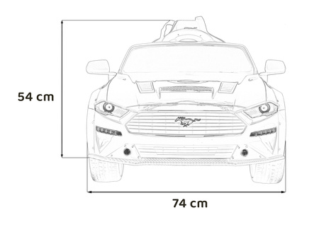 Autko Ford Mustang GT na akumulator dla dzieci Czerwony