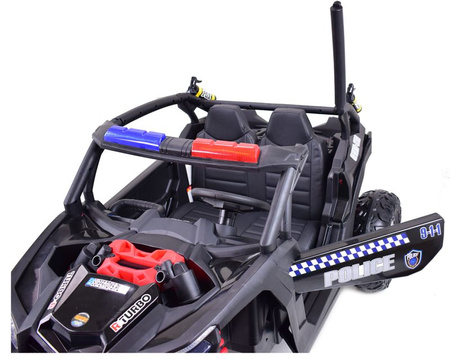 MEGA BUGGY UTV POLICJA TURBO R FOX DLA 2 DZIECI 4X200 W, 24V, SUPER MOC, WSPOMAGANIE/XB2118