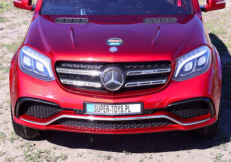MERCEDES GLS 63,  4 SILNIKI, 2X12 V, MIĘKKIE KOŁA, MIĘKKIE SIEDZENIE DLA 2 DZIECI/HL228