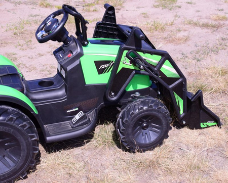 MEGA TRAKTOR Z ŁADOWARKĄ,KOPARKĄ, PRZYCZEPĄ 24 V SUPER-MOC SX-2068-ZIELONY