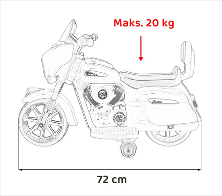 Pojazd Chopper INDIAN Biały motocykl dla dziecka