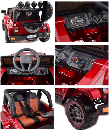 MEGA JEEP  FULLTIME, NAPĘD 4X4,  1X12V ,WOLNY START/ MIĘKKIE KOŁA, FUNKCJA BUJANIA EXCLUSIVE LAKIER/7588