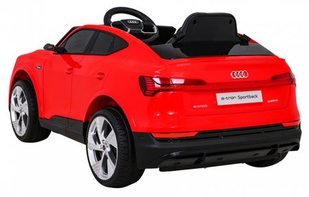 Audi E-Tron Sportback dla dzieci Czerwony + Pilot + Napęd 4x4 + Wolny Start + Radio MP3 + LED