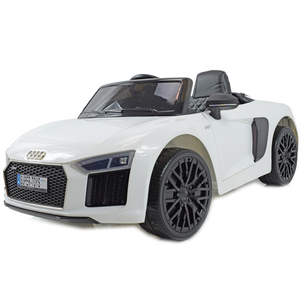 ORYGINALNE AUDI  R8 SPYDER  W NAJLEPSZEJ WERSJI, MIĘKKIE SIEDZENIE, PILOT 2.4 GHZ/ 2198
