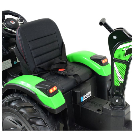 MEGA TRAKTOR Z ŁADOWARKĄ,KOPARKĄ, PRZYCZEPĄ 24 V SUPER-MOC SX-2068-ZIELONY