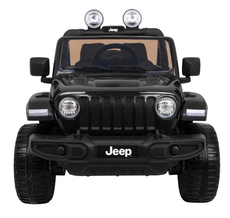 Jeep Wrangler Rubicon terenowy na akumulator dla dzieci Czarny + Pilot + 4x4
