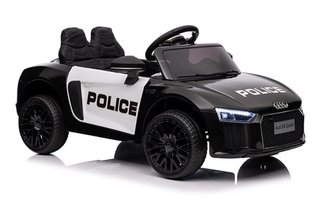 Audi R8 Policja na akumulator dla dzieci + Pilot + EVA + Wolny Start + MP3 LED