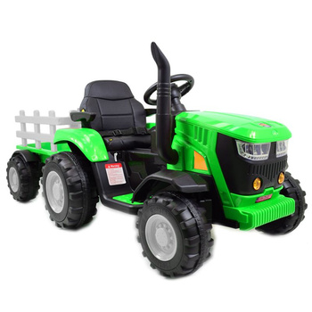 MEGA TRAKTOR NA AKUMULATOR Z PRZYCZEPĄ. MIĘKKIE SIEDZENIE, MIEKKIE KOŁA PILOT, /HL3388