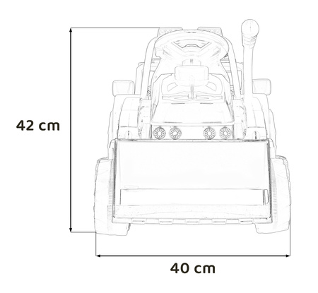 Traktor Spychacz G320 dla najmłodszych dzieci Niebieski + Ruchoma łyżka + Melodie + Klakson + Światła LED