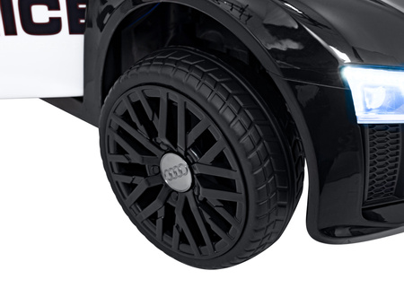 Audi R8 Policja na akumulator dla dzieci + Pilot + EVA + Wolny Start + MP3 LED