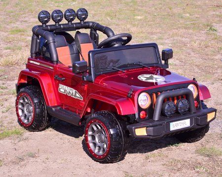 MEGA JEEP  FULLTIME, NAPĘD 4X4,  1X12V ,WOLNY START/ MIĘKKIE KOŁA, FUNKCJA BUJANIA EXCLUSIVE LAKIER/7588