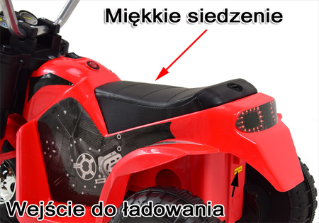 MOTOR CHOPPER - PIERWSZY MOTOREK DLA DZIECKA, MIĘKKIE SIEDZENIE/JC916