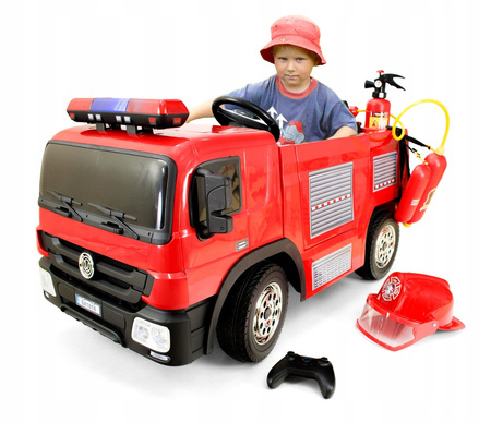 STRAŻ POŻARNA  SIKAJĄCA WODĄ, WSPOMAGANIE KIEROWNICY, MIĘKKIE  ŚWIECĄCE KOŁA, FUNKCJA BUJANIA/SX1818