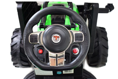 MEGA TRAKTOR Z ŁADOWARKĄ,KOPARKĄ, PRZYCZEPĄ 24 V SUPER-MOC SX-2068-ZIELONY