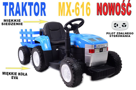 DUŻY TRAKTOR NA AKUMULATOR MX-616  2 SILNIKI,  PILOT/A009-B