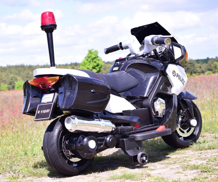 NAJWIĘKSZY SUPER SZYBKI MOTOR  ŚCIGACZ POLICYJNY 118, MIĘKKIE KOŁA, MIĘKKIE SIEDZENIE, GAZ W RĄCZCE, HAMULEC /HZB118