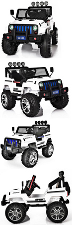 MEGA JEEP SUNSHINE, NAPĘD 4X4,  2X12V ,WOLNY START/ MIĘKKIE KOŁA, BLUETOOTH, RADIO EXCLUSIVE/2388