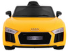 Audi R8 Spyder na akumulator Żółty + Pilot + EVA + Wolny Start + Radio MP3 + LED
