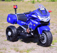 SZYBKI  MOTOR POLICYJNY Z KOGUTEM, MIĘKKIE KOŁA, DŹWIĘKI, DWA SILNIKI, PILOT/NT5188