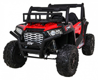 Buggy UTV Terenówka dla dzieci Czerwony + Pilot + Bagażnik + Wolny Start + EVA + MP3 LED